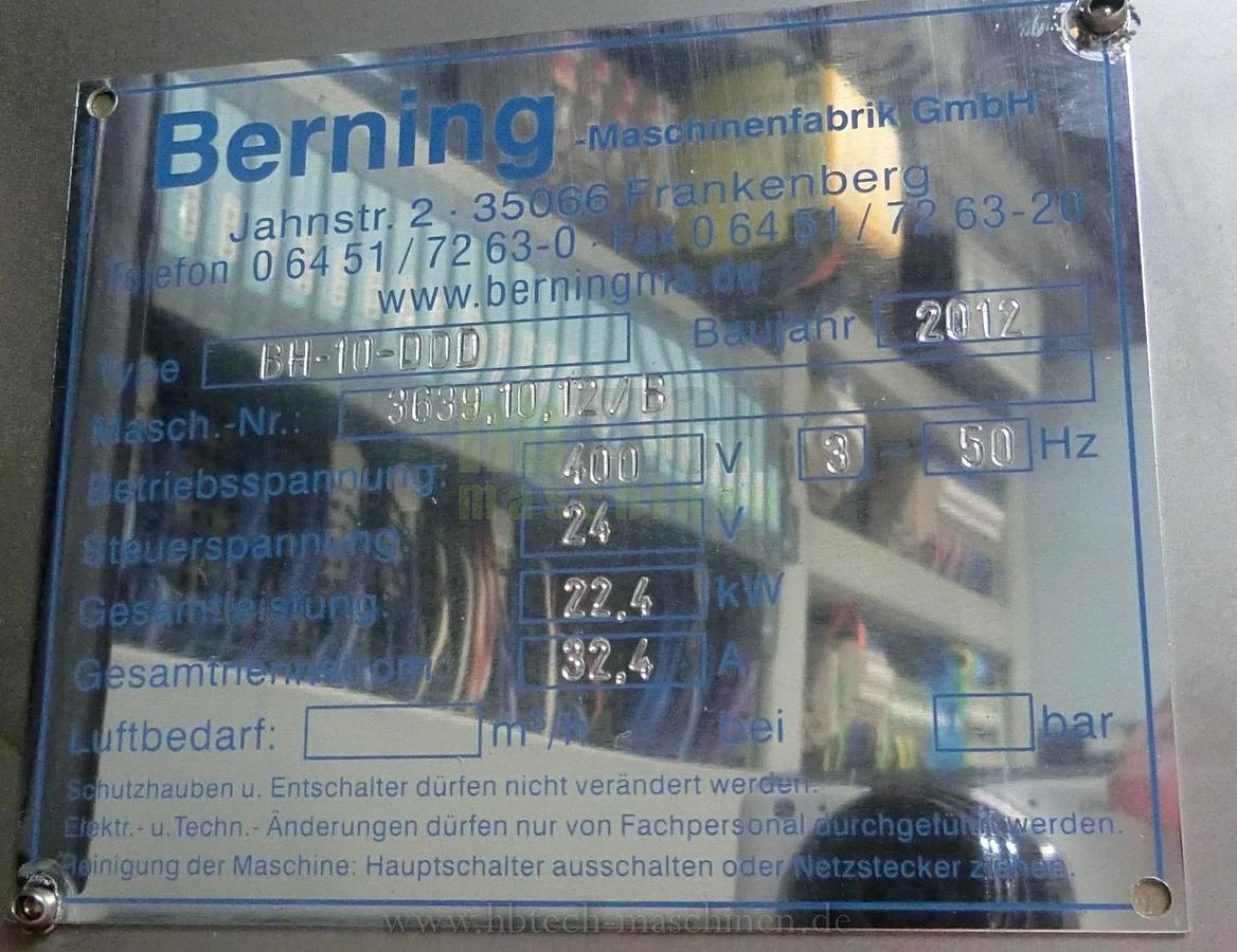 Used Berning Sleeve Maschinen type BS0700