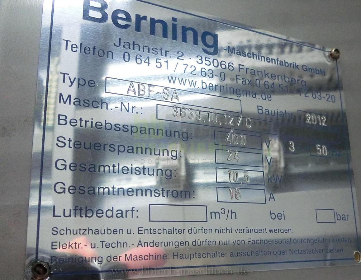 Used Berning Sleeve Maschinen type BS0700