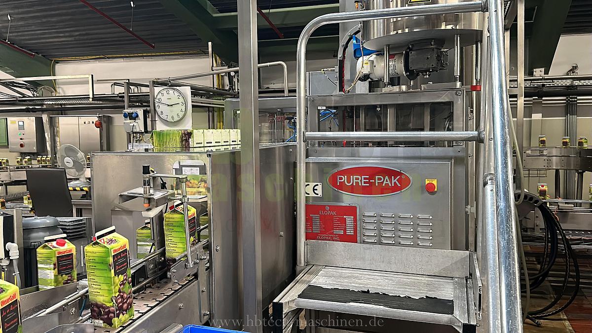 Used Elopak Trocken-Aseptik-Abfüllanlage für Giebelverpackungen mit einem Volumen von 1.000 ml/750ml/500ml