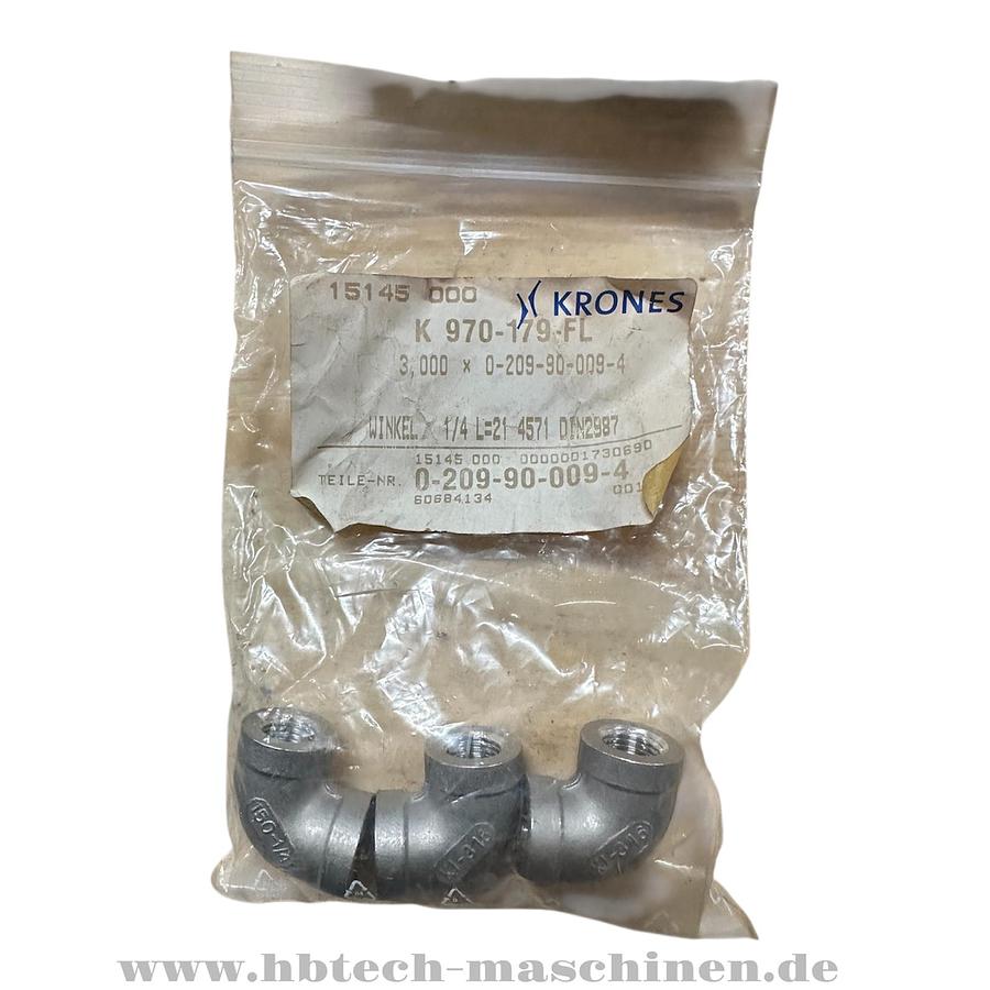 Angle/elbow RP 1/4" L21 1.4571 DIN 2987