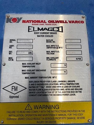 Refurbished National Oilwell Elmagco 6032W Unused brakes