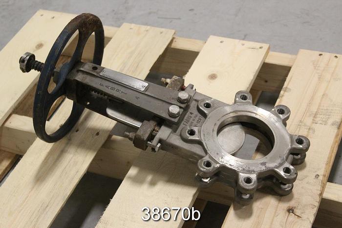 Used Fabri 4" Hand Operated Knife Gate Valve #38670