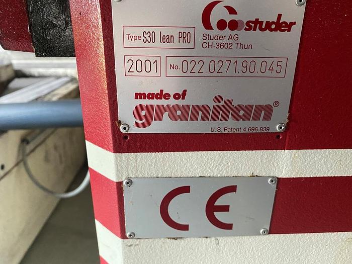 Used 2001 Studer S30 LeanPro CNC OD Cylindrical Grinder