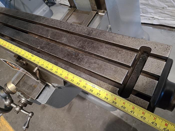 Used Bridgeport 1HP Milling Machine 42" Table Step Pulley Speed Control Single Point Lube