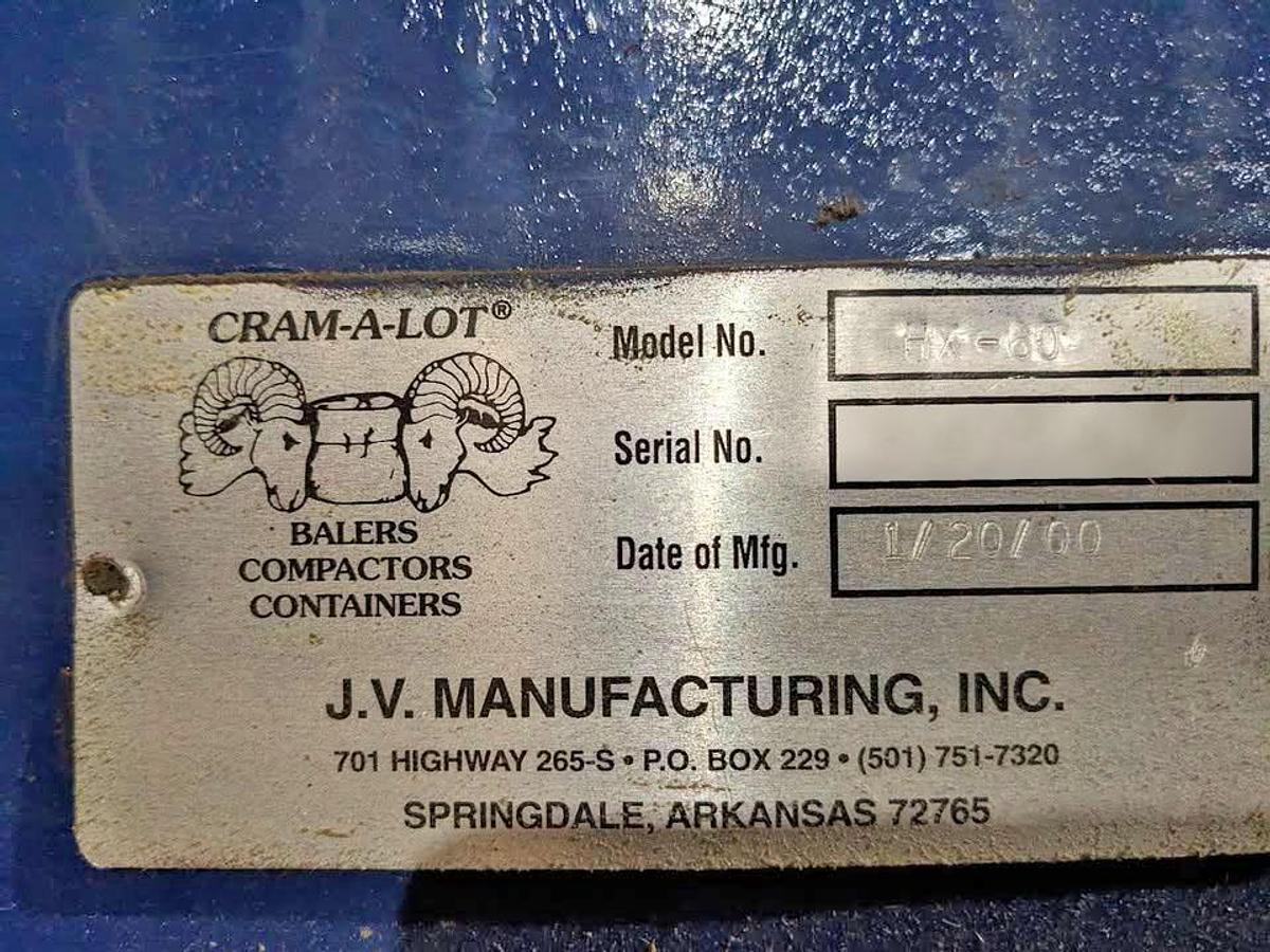 Used Cram-A-Lot Closed Door Baler with In-Feed Conveyor and Tipper