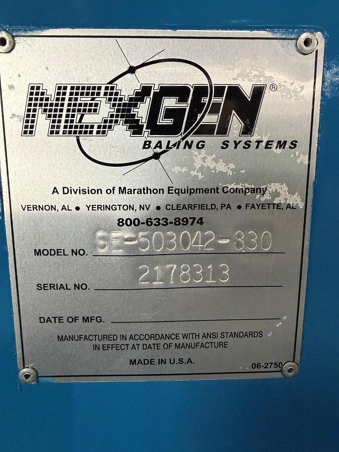 Used Refurbished Marathon Side Eject Closed Door Baler