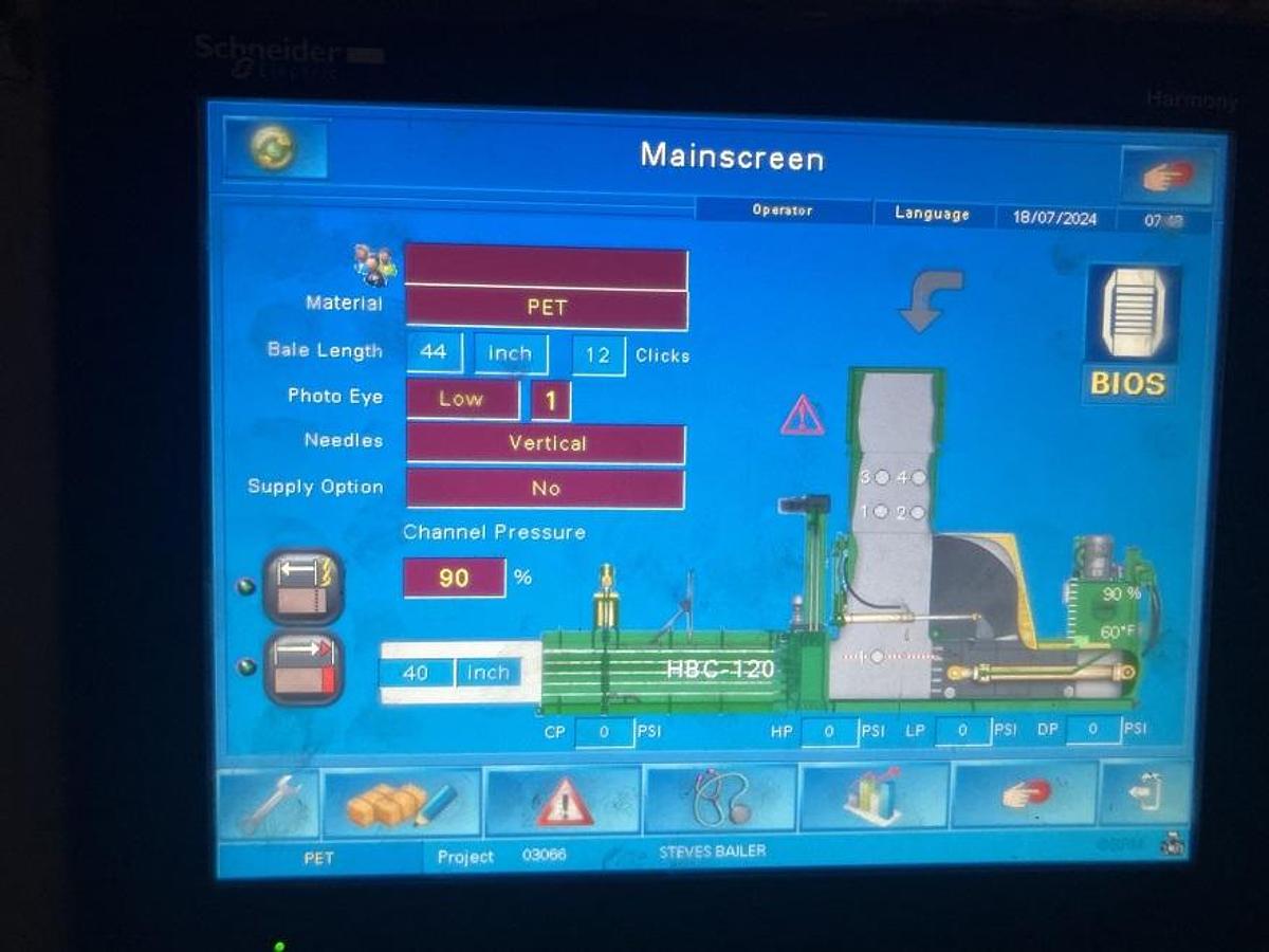 Used Bollegraaf Horizontal AT Baler with Conveyor