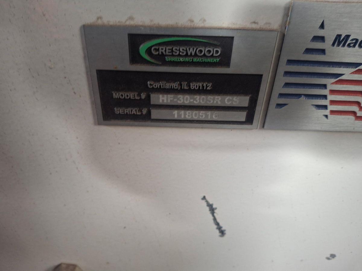 Used Cresswood Single Rotor Shredder