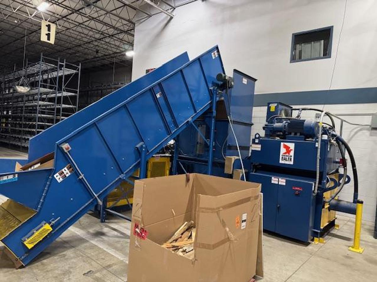 Used American Baler Auto Tie Baler With Conveyor