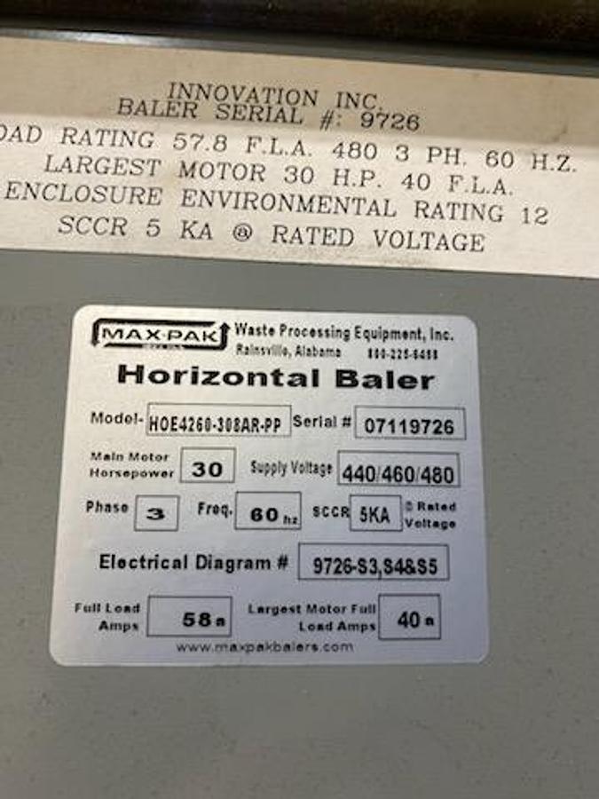 Used Max-Pak AT Textile Clothing Baler