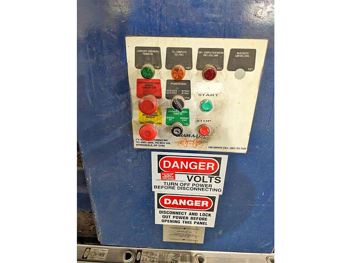 Used Cram-A-Lot Closed Door Baler with In-Feed Conveyor and Tipper