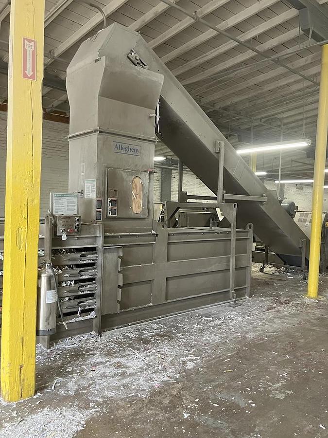 Used Allegheny Paper Shredder / Baler / Conveyors / Tipper