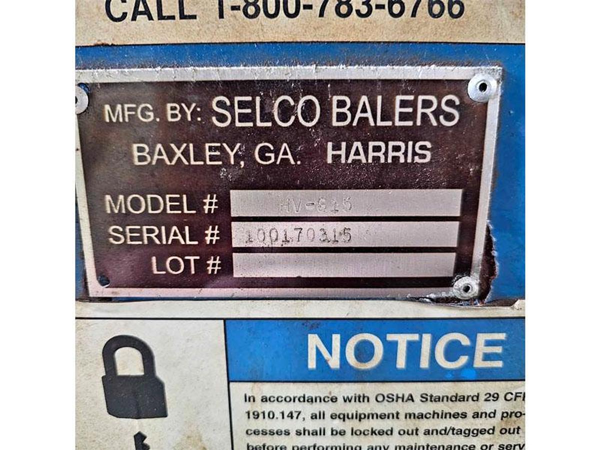 Used Selco Closed Door Baler with Conveyor