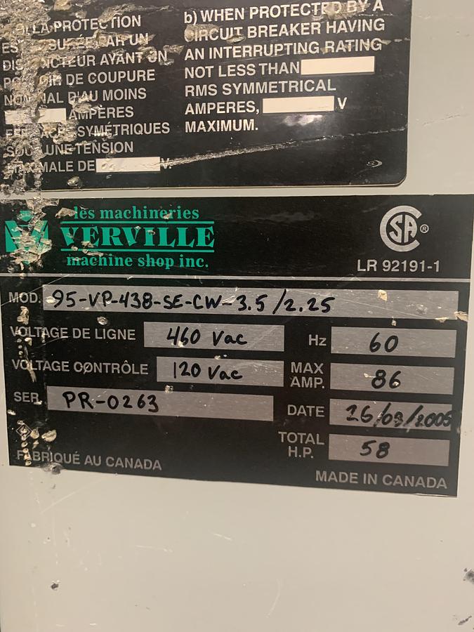 Used Verville VP-438-SE-CW Compression Bagging Line