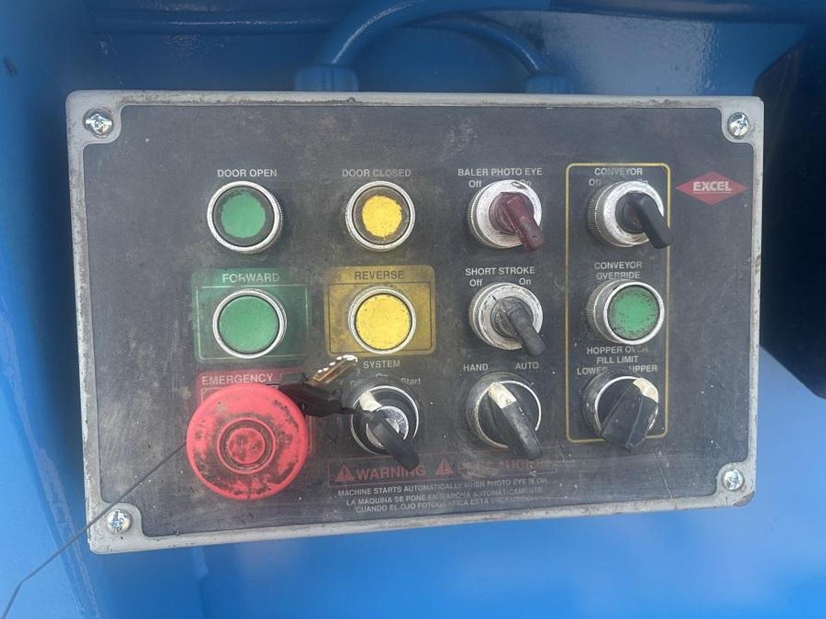 Used *REFURBISHED Excel EX-63 Horizontal Closed Door Baler With Factory Conveyor
