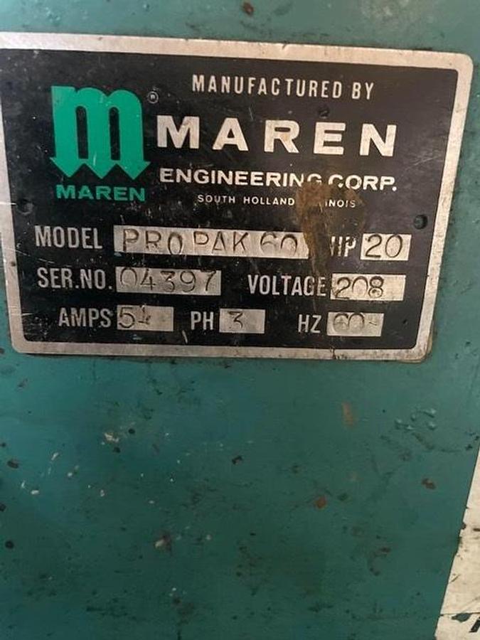 Used Maren Horizontal Baler Infeed Conveyor