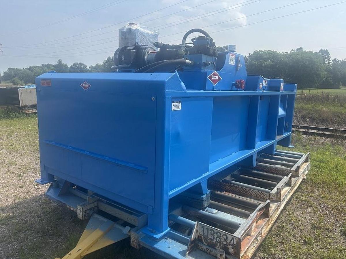 Used Excel EX-63 Closed Door Baler with Factory Conveyor