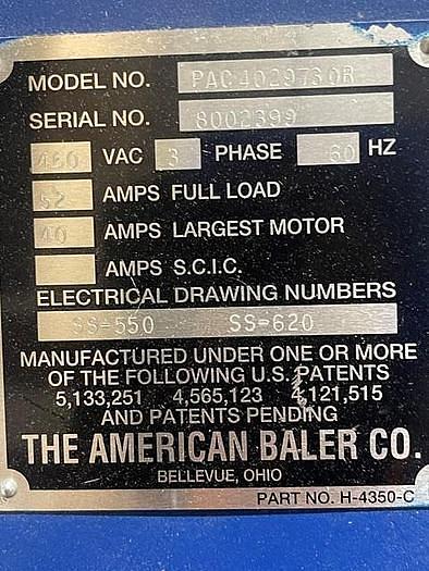 Used AMERICAN PAC BALER