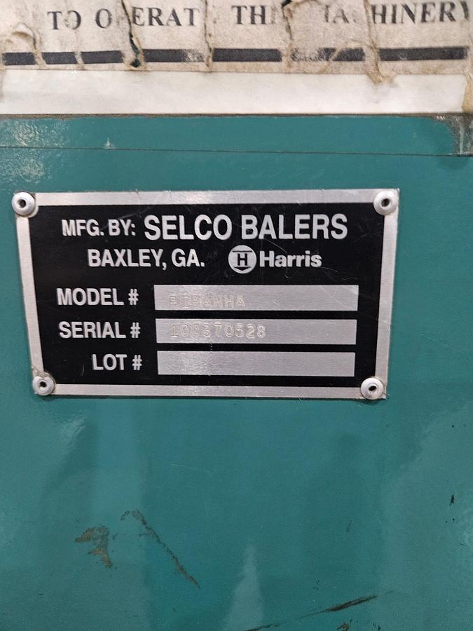 Used Harris Full Pen Closed Door Baler and Conveyor