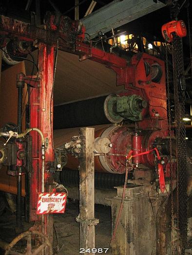 Used Beloit  Suction Drum Press And Framework, 130" Suction Box, 32" Diameter Suction Roll, 20" Diameter Top Roll, 150 Pli #24987