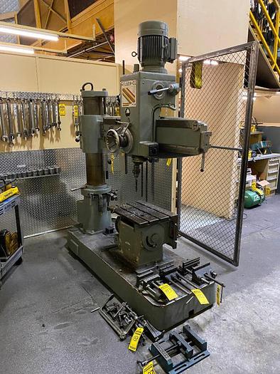 Used 4'9" MEUSER "M35R" RADIAL DRILL w/Box Table