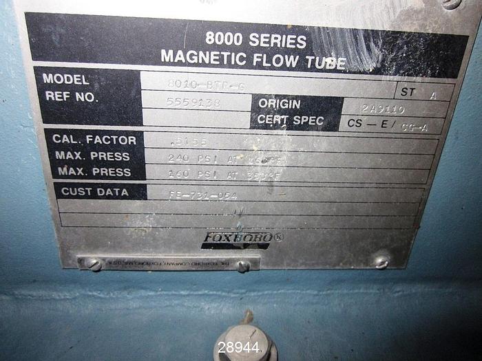 Used Foxboro 8010-BTR-G 10" Magnetic Flow Tube #28944