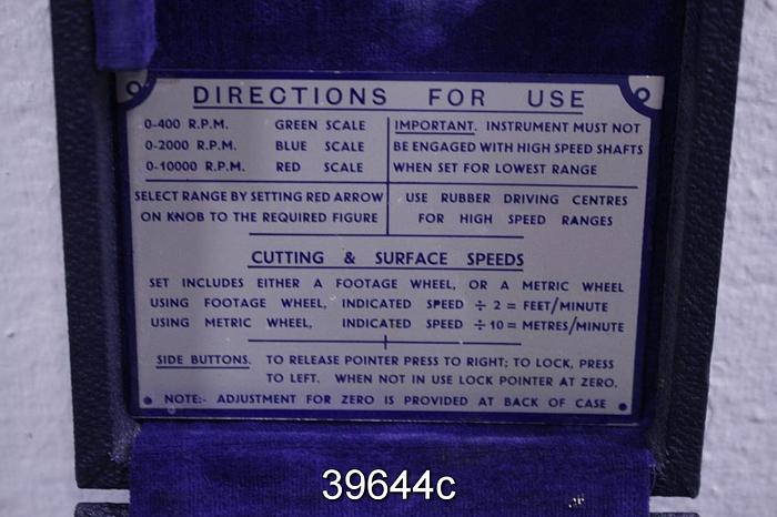 Used Clarence J. Marx Speed Meter #39644