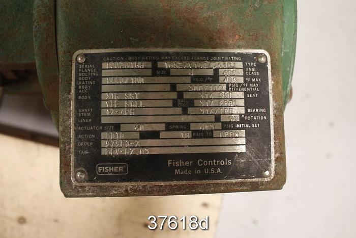 Used Fisher V-100 4" V-Ball Valve #37618