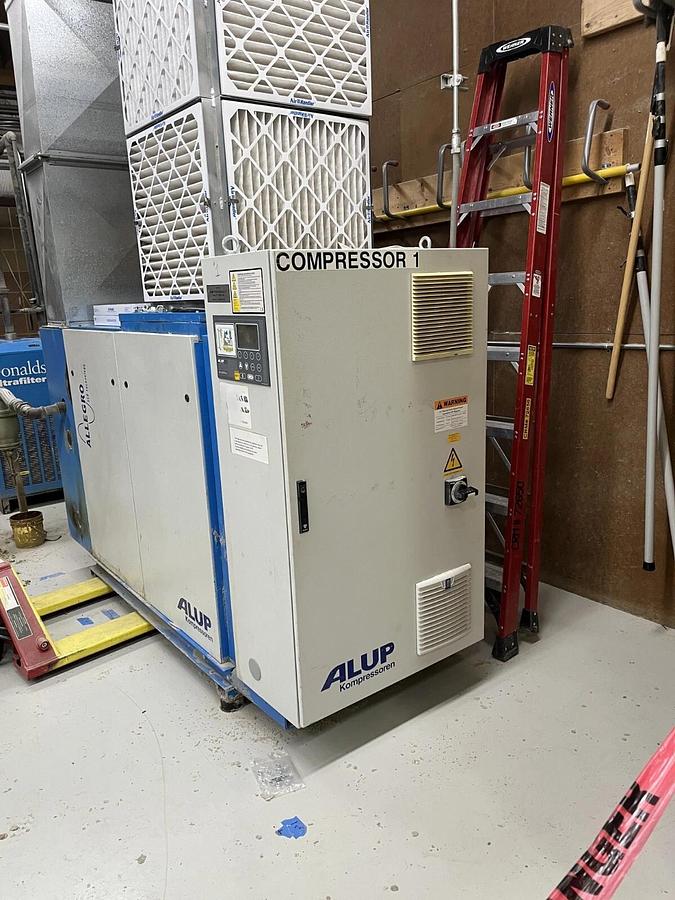 Refurbished Alup 100hp. Variable speed rotary screw air compressor tested