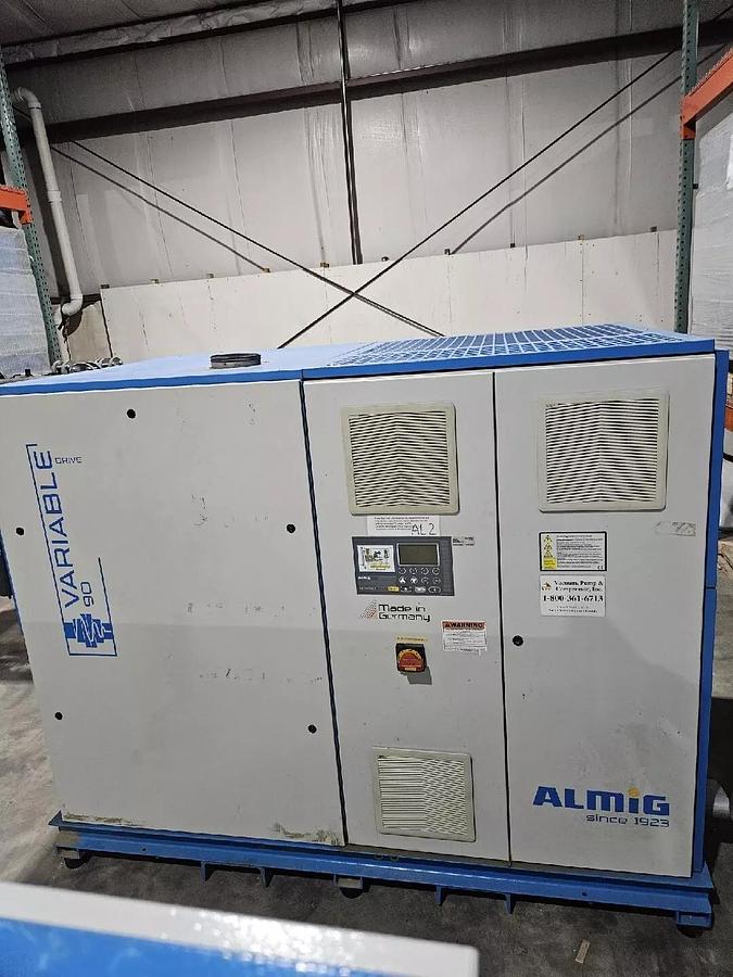 Refurbished Almig 125hp. Variable speed rotary screw air compressor tested