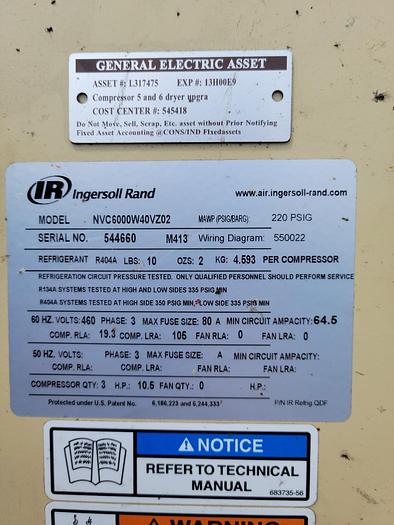 Refurbished Refrigerated Air dryer INGERSOLL RAND 6000 cfm  Cycling dryer