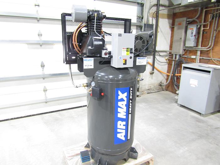 Air Max Air compressor 7.5 hp 1 ph. two stage, Cast iron, 80 gallon, quiet air