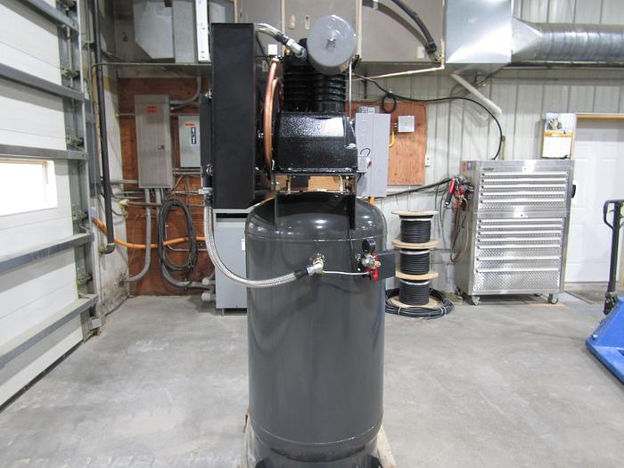 Air Max Air compressor 7.5 hp 1 ph. two stage, Cast iron, 120 gallon, quiet air