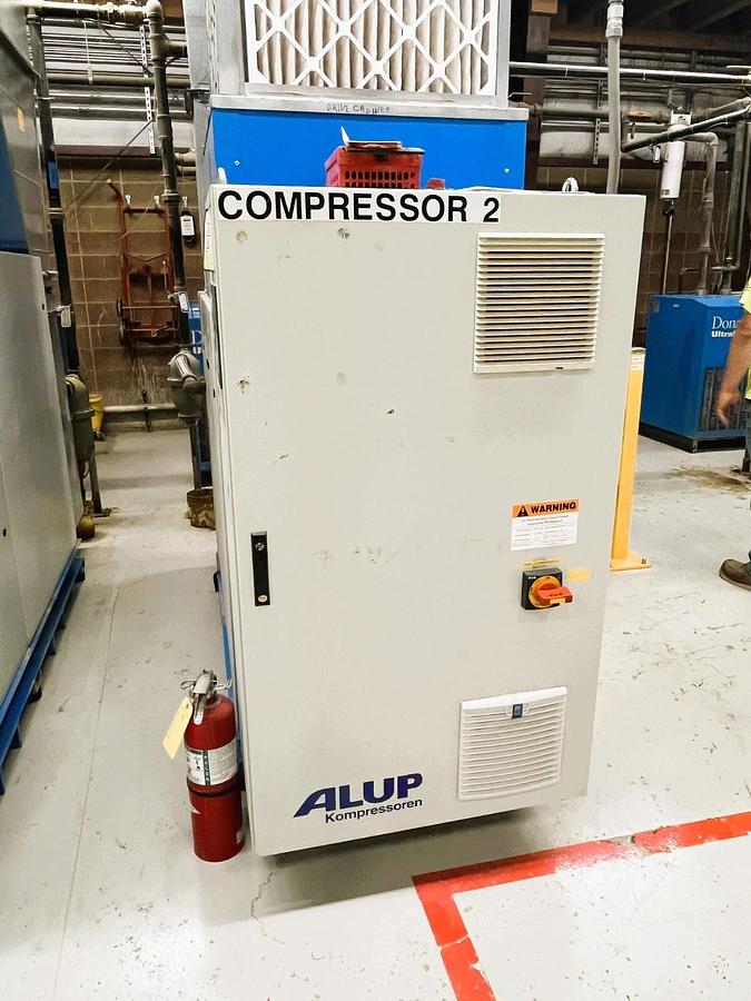 Refurbished Alup 100hp. Variable speed rotary screw air compressor tested