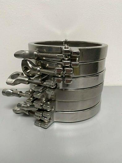 Used Single-Pin Heavy Duty Stainless Steel 6" Clamps