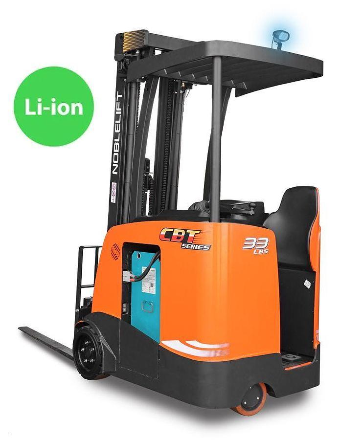 Lithium stand-up counterbalance forklift - High maneuverability - High productivity.