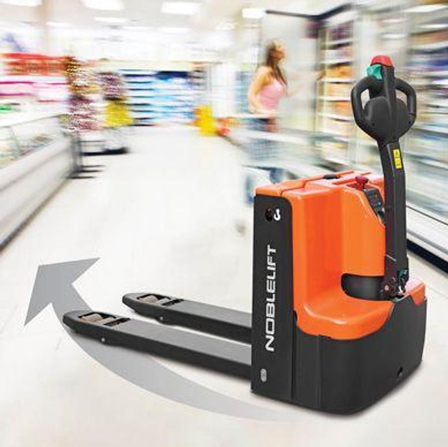 Lithium-ion powered electric pallet jack - Medium to heavy-duty - Tight turning.