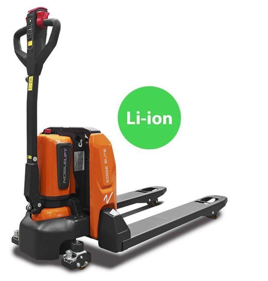 Lithium-ion powered electric pallet jack - Compact - Tight turning.