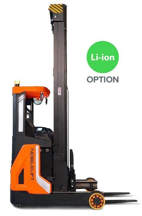 AC powered narrow aisle reach stacker - High reach - High efficiency.