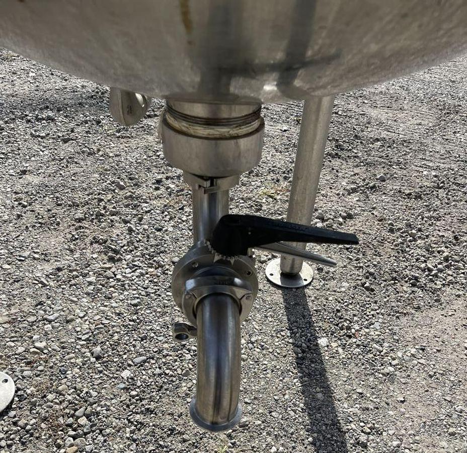 Used GROEN STAINLESS STEEL KETTLE, USED, APPROX 80 GAL. WITH TOP GEAR REDUCED MASTER  MOTOR