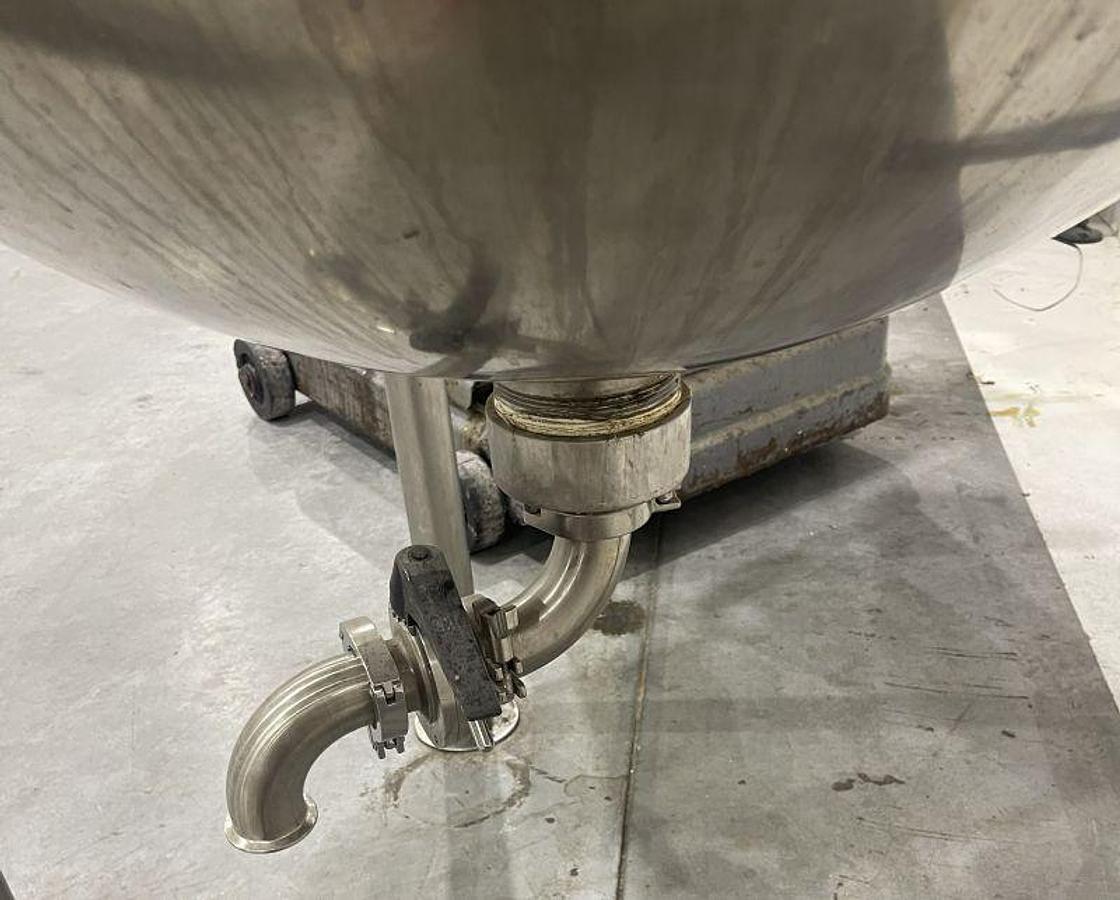 Used GROEN STAINLESS STEEL KETTLE, USED, APPROX 80 GAL. WITH TOP GEAR REDUCED MASTER  MOTOR