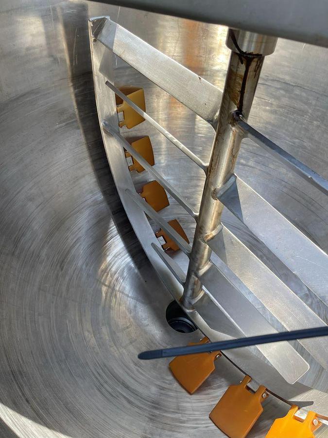 Used GROEN STAINLESS STEEL KETTLE, USED, APPROX 80 GAL. WITH TOP GEAR REDUCED MASTER  MOTOR