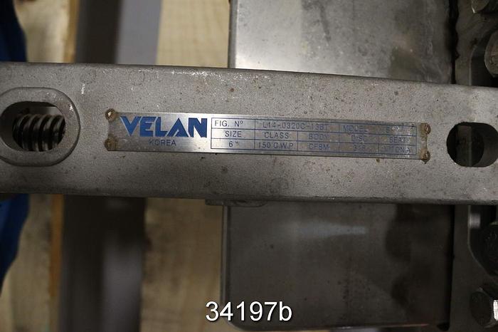 Used Velan 6" Hand Operated Knife Gate Valve #34197