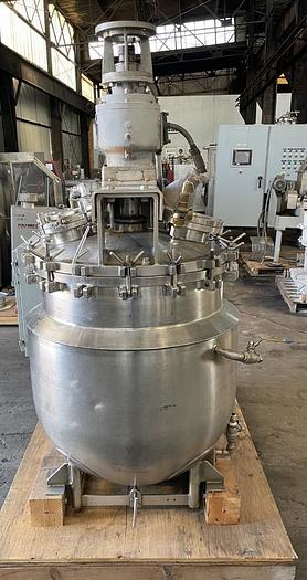 Used 250 LITER J.C. PARDO TRIPLE MOTION VACUUM KETTLE - 316 S/S - 20 PSI/FV/100 PSI JACKET
