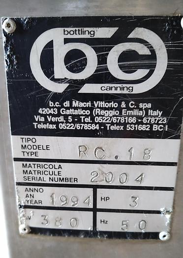 Usado 1994 Bottling Canning RC. 18