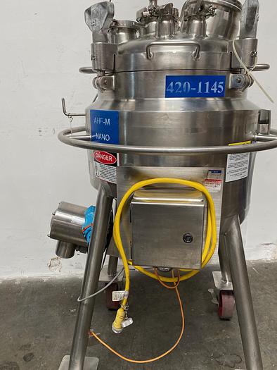 Used DCI 50 Liter Jacketed Stainless Steel Reactor Vessel W/ Steridose Motor