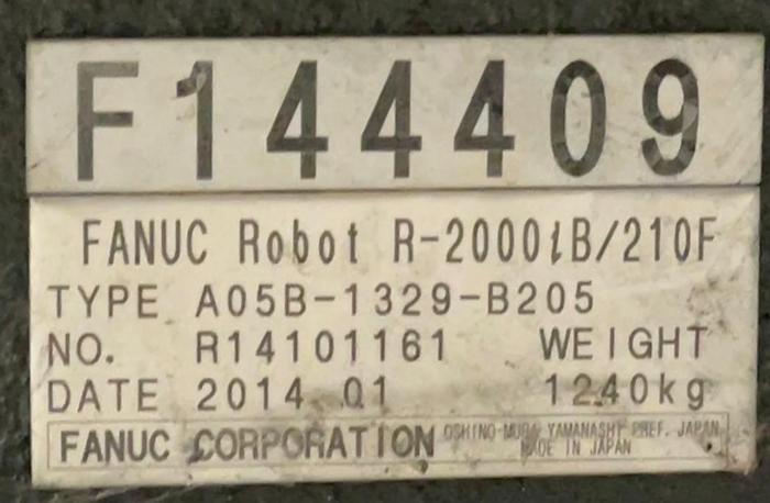 Used FANUC R2000iB/210F 6 AXIS ROBOT WITH R30iB CONTROLLER