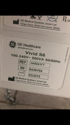 Used GE Vivid S6 Ultraschallsystem mit Flat Monitor, 2x Sonden