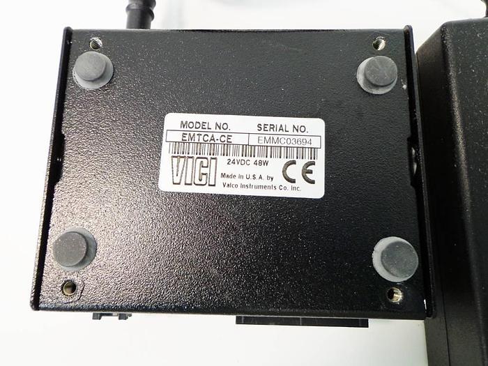 Used Vici Valco Instruments Modular Universal Valve/Actuator, Model EMTMA-CE, with EMTCA-CE Multiposition Actuator Control Module.