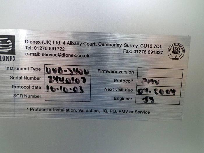 Used DIONEX UVD 340U High Performance Photodiode Array Detector.